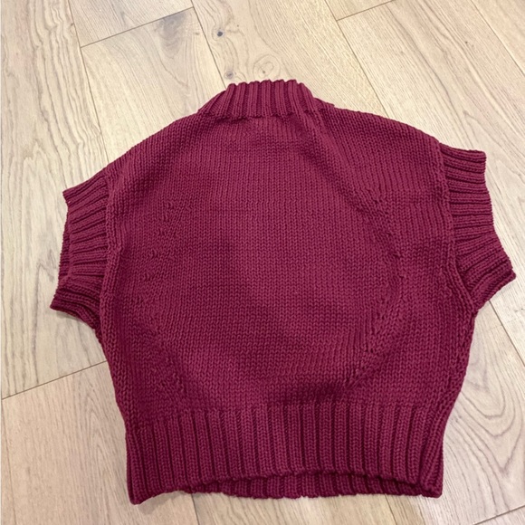 Anthropologie Burgundy Heart Sweater - Picture 2 of 2